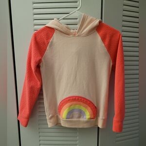 🐰EASTER SALE🐰 Cat & Jack Pink and Cream Rainbow Hoodie Size Medium 7/8